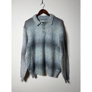 Kith Gradient Harmon Rugby Pullover Sweater in Atlas Grey